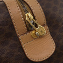 CELINE Macadam Canvas Boston Bag PVC Leather Brown Gold Auth 199626-17