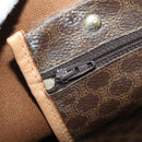 CELINE Macadam Canvas Boston Bag PVC Leather Brown Gold Auth 199626-21