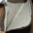 CELINE Macadam Canvas Boston Bag PVC Leather Brown Gold Auth 199626-22