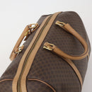 CELINE Macadam Canvas Boston Bag PVC Leather Brown Gold Auth 199626-6