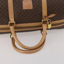 CELINE Macadam Canvas Boston Bag PVC Leather Brown Gold Auth 199626-7