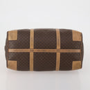 CELINE Macadam Canvas Boston Bag PVC Leather Brown Gold Auth 199626-9