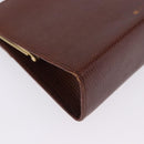 Salvatore Ferragamo Vala Chain Shoulder Bag Leather Brown Gold Auth 199629A-17