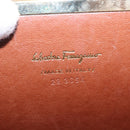 Salvatore Ferragamo Vala Chain Shoulder Bag Leather Brown Gold Auth 199629A-12
