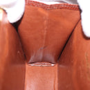 Salvatore Ferragamo Vala Chain Shoulder Bag Leather Brown Gold Auth 199629A-11