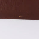 Salvatore Ferragamo Vala Chain Shoulder Bag Leather Brown Gold Auth 199629A-3