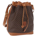 CELINE Macadam Canvas Shoulder Bag PVC Leather Brown Gold Auth 199630-1