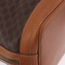 CELINE Macadam Canvas Shoulder Bag PVC Leather Brown Gold Auth 199630-15