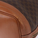 CELINE Macadam Canvas Shoulder Bag PVC Leather Brown Gold Auth 199630-9