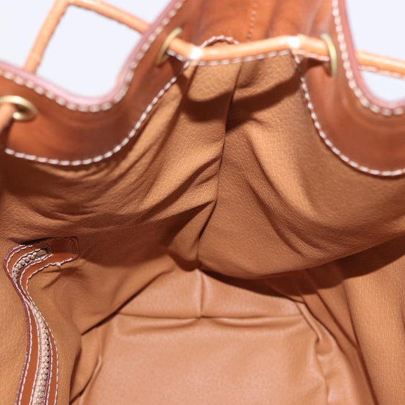 CELINE Macadam Canvas Shoulder Bag PVC Leather Brown Gold Auth 199630