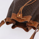 CELINE Macadam Canvas Shoulder Bag PVC Leather Brown Gold Auth 199630-7