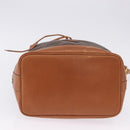 CELINE Macadam Canvas Shoulder Bag PVC Leather Brown Gold Auth 199630-5