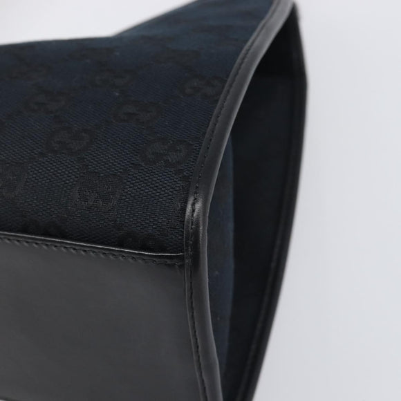 GUCCI GG Canvas Jackie Hand Bag Black Silver 002 1067 Auth 199636V