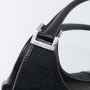 GUCCI GG Canvas Jackie Hand Bag Black Silver 002 1067 Auth 199636V-17