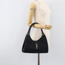GUCCI GG Canvas Jackie Hand Bag Black Silver 002 1067 Auth 199636V-24