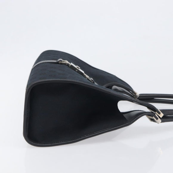 GUCCI GG Canvas Jackie Hand Bag Black Silver 002 1067 Auth 199636V