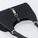 GUCCI GG Canvas Jackie Hand Bag Black Silver 002 1067 Auth 199636V-6
