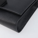 Salvatore Ferragamo Vala Chain Shoulder Bag Leather Black Gold Auth 199639V-11