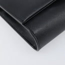 Salvatore Ferragamo Vala Chain Shoulder Bag Leather Black Gold Auth 199639V-12