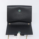 Salvatore Ferragamo Vala Chain Shoulder Bag Leather Black Gold Auth 199639V-16