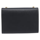 Salvatore Ferragamo Vala Chain Shoulder Bag Leather Black Gold Auth 199639V-3