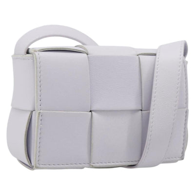 BOTTEGA VENETA MAXI INTRECCIATO Candy Cassette Bag Leather White Auth 199640V