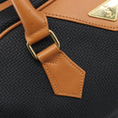 SAINT LAURENT Boston Bag PVC Canvas Black Gold Auth 199641-15