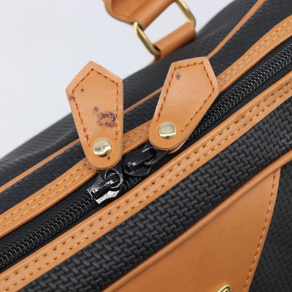 SAINT LAURENT Boston Bag PVC Canvas Black Gold Auth 199641