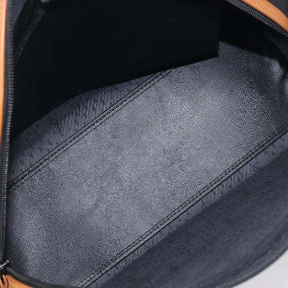 SAINT LAURENT Boston Bag PVC Canvas Black Gold Auth 199641