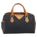 SAINT LAURENT Boston Bag PVC Canvas Black Gold Auth 199641-2