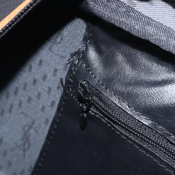 SAINT LAURENT Boston Bag PVC Canvas Black Gold Auth 199641