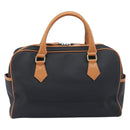 SAINT LAURENT Boston Bag PVC Canvas Black Gold Auth 199641-3