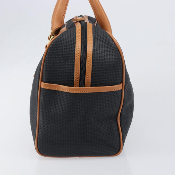 SAINT LAURENT Boston Bag PVC Canvas Black Gold Auth 199641