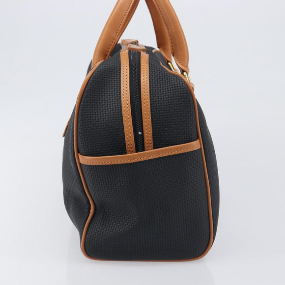 SAINT LAURENT Boston Bag PVC Canvas Black Gold Auth 199641