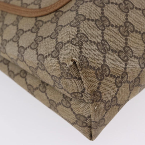 GUCCI GG Supreme Web Sherry Line Tote Bag PVC Beige Gold 39 02 003 Auth 199642