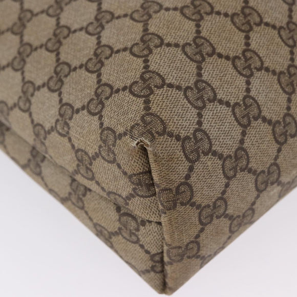 GUCCI GG Supreme Web Sherry Line Tote Bag PVC Beige Gold 39 02 003 Auth 199642