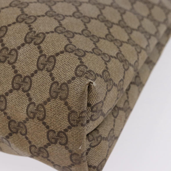 GUCCI GG Supreme Web Sherry Line Tote Bag PVC Beige Gold 39 02 003 Auth 199642
