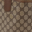 GUCCI GG Supreme Web Sherry Line Tote Bag PVC Beige Gold 39 02 003 Auth 199642-4
