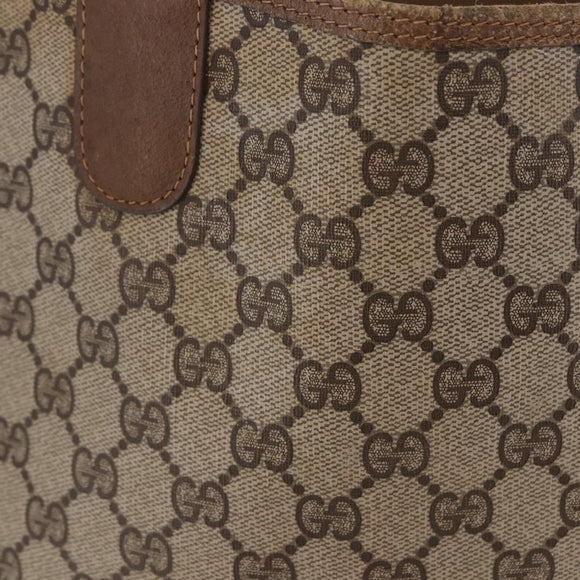 GUCCI GG Supreme Web Sherry Line Tote Bag PVC Beige Gold 39 02 003 Auth 199642