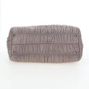 PRADA Gathered Hand Bag Leather 2way Gray Silver Auth 199643V-5