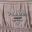 PRADA Gathered Hand Bag Leather 2way Gray Silver Auth 199643V-23