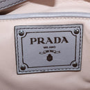 PRADA Gathered Hand Bag Leather 2way Gray Silver Auth 199643V-24