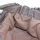 PRADA Gathered Hand Bag Leather 2way Gray Silver Auth 199643V-26