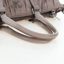 PRADA Gathered Hand Bag Leather 2way Gray Silver Auth 199643V-6