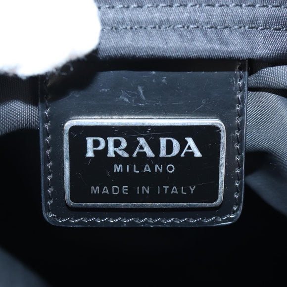 PRADA Shoulder Bag Nylon Black Silver Auth 199644V