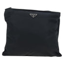 PRADA Shoulder Bag Nylon Black Silver Auth 199644V-13