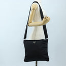PRADA Shoulder Bag Nylon Black Silver Auth 199644V-24