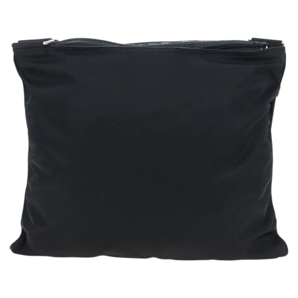 PRADA Shoulder Bag Nylon Black Silver Auth 199644V