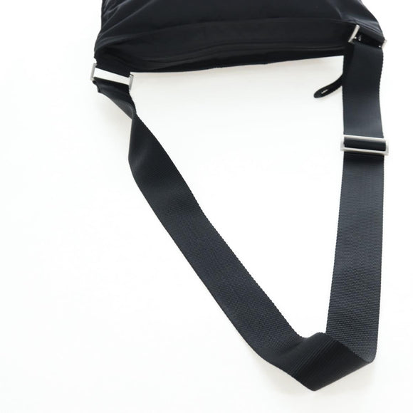 PRADA Shoulder Bag Nylon Black Silver Auth 199644V