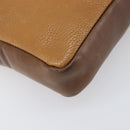 LOEWE Shoulder Bag Leather Brown Gold Auth 199645-16
